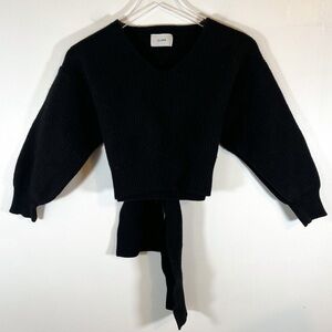 CLANE 90% Wool Long Sleeve Semi Cropped V Neck Sweater Size US XS